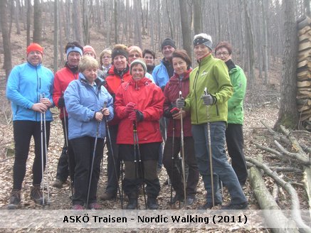 ASKÖ Nordic Walking am 02.03.2011: 13 Personen gingen vom Proisl Denkmal zum Topf nach Traisen Ort, von dort aus nach Wiesenfeld zum Konopatz (Kleine Stärkung), dann vom Konopatz über die Kompostierung Berger über Gölsensiedlung zum Proisl Denkmal zurück.