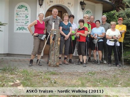 ASKÖ Nordic Walking am 12.5.2011: Mit dem Auto gehts von Traisen in den Schwarzenbach-Oberhellgrund. Von dort zu Fuß bergabwärts auf die Schwarzenbacher Straße - wieder aufwärts zum Angerbauer - Katzelhofer Höhe - zurück zum Oberhellgrund. Dort lassen wir in der Sonne den schönen Frühlingstag ausklingen, bevor es wieder zurück nach Traisen geht.